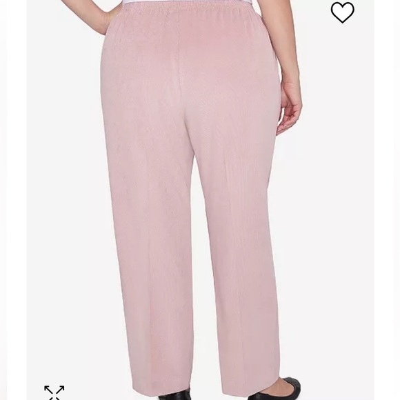 NEW Alfred Dunner Corduroy Pants Comfort Elastic Waist 12P Short Pink Blush - Picture 2 of 10